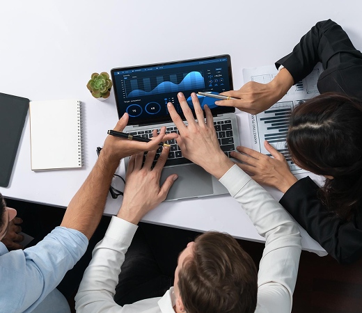 Business professionals collaborating